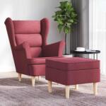 vidaXL Fotoliu cu taburet pentru picioare, rosu vin, material textil GartenMobel Dekor (3307992)