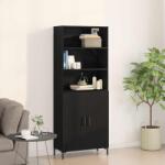 vidaXL Bufet Stejar Negru 69, 5 x 34 x 180 cm Lemn compozit GartenMobel Dekor (3333094) Comoda