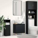 vidaXL Dulap pentru Chiuveta de Baie Stejar Negru 58 x 33 x 60 cm GartenMobel Dekor (862809)