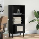 vidaXL Biblioteca SENJA aspect ratan negru 60x35x130 cm lemn masiv pin GartenMobel Dekor (358060) Biblioteca