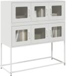 vidaXL Dulap, alb, 100, 5x39x107 cm, otel laminat la rece GartenMobel Dekor (853427) Comoda