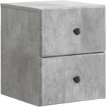 vidaXL Noptiera suspendata cu 2 sertare, gri beton, 34, 5x33x40 cm (899151)
