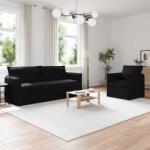 vidaXL Set de canapea 2 pcs Negru 196 x 82 x 85 cm Tesatura GartenMobel Dekor (3407613) Canapea