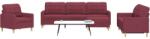 vidaXL Set canapele cu taburet, 4 piese, rosu vin, material textil GartenMobel Dekor (3278301) Canapea