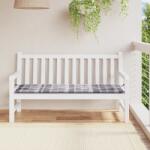 vidaXL Perna banca de gradina, gri carouri, 150x50x4 cm, textil Oxford GartenMobel Dekor (314091)