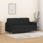 vidaXL Canapea cu 2 locuri, negru, 140 cm, material textil GartenMobel Dekor (359482) Canapea