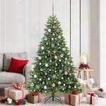 vidaXL Brad de Craciun artificial cu 300 LED Verde 180 cm PE si PVC GartenMobel Dekor (3397551)