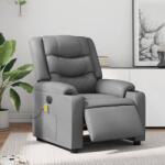 vidaXL Fotoliu de masaj electric rabatabil, gri, piele ecologica GartenMobel Dekor (3206550)