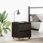 vidaXL Noptiera stejar negru cu 2 sertare, 40 x 35 x 50 cm, lemn compozit (863466)