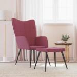 vidaXL Scaun de relaxare cu taburet, rosu vin, textil GartenMobel Dekor (327960)