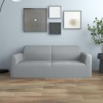vidaXL Husa elastica pentru canapea cu 2 locuri poliester jerseu, gri GartenMobel Dekor (332941)