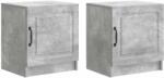 vidaXL Set 2 noptiere pentru dormitor, gri beton, 43 x 34, 5 x 47 cm (895722)