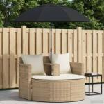 vidaXL Canapea de gradina cu perna 8 pcs Bej si alb crem poliratan GartenMobel Dekor (42025900)