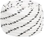 vidaXL Franghie împletita pentru barca, alb, 18 mm x 25 m, poliester GartenMobel Dekor (152786)