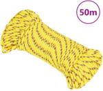vidaXL Franghie de barca, galben, 3 mm, 50 m, polipropilena GartenMobel Dekor (152588)