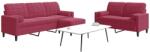 vidaXL Set canapea cu perne/rulouri, 3 piese, rosu vin, catifea GartenMobel Dekor (3278425) Canapea