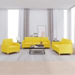 vidaXL Set de canapele cu perne, 3 piese, galben deschis, textil GartenMobel Dekor (3202059) Canapea