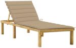 vidaXL Sezlong cu perna bej, lemn de pin tratat GartenMobel Dekor (3065852)