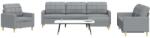 vidaXL Set canapele cu taburet, 4 piese, gri deschis, textil GartenMobel Dekor (3278295) Canapea