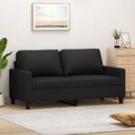 vidaXL Canapea cu 2 locuri, negru, 140 cm, piele ecologica GartenMobel Dekor (359137) Canapea