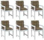 vidaXL Perne scaun cu spatar mic 6 buc. melanj taupe 100x50x7cm textil GartenMobel Dekor (4002405)