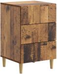 vidaXL Noptiera cu 3 sertare din lemn prelucrat, finisaj lemn vechi, 43x41x66, 5 cm (894563)