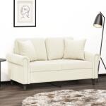 vidaXL Canapea cu 2 locuri cu pernute, crem, 120 cm, catifea GartenMobel Dekor (3200943) Canapea