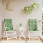 vidaXL Perne de scaun spatar înalt, 2 buc. , model frunze, textil GartenMobel Dekor (361265)