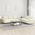 vidaXL Set de canapele cu perne, 2 piese, crem, catifea GartenMobel Dekor (3202258) Canapea