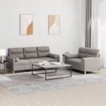 vidaXL Set de canapele cu perne, 2 piese, gri taupe, textil GartenMobel Dekor (3201623) Canapea