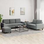 vidaXL Set de canapele, 3 piese, gri închis, textil GartenMobel Dekor (3201907) Canapea