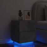 vidaXL Noptiera cu lumini LED, gri beton, lemn prelucrat GartenMobel Dekor (836741)