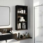 vidaXL Dulap de perete pentru baie Stejar Negru 30 x 10 x 60, 5 cm GartenMobel Dekor (889320)