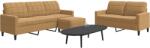 vidaXL Set de canapele cu perne, 3 piese, maro, catifea GartenMobel Dekor (3278408) Canapea