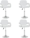 vidaXL Scaune de masa pivotante, 4 buc. , alb, piele ecologica GartenMobel Dekor (3089106)