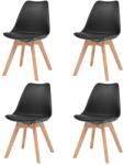 vidaXL Scaune de bucatarie, 4 buc. , negru, plastic GartenMobel Dekor (244788)