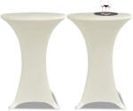vidaXL Husa de masa cu picior Ø70 cm, 2 buc. , crem, elastic GartenMobel Dekor (241208)