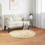 vidaXL Covor din Lana Faux Tafalla Crem Ø 80 cm Poliester GartenMobel Dekor (42021513) Covor