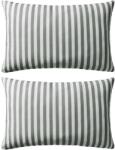 vidaXL Perne de exterior, 2 buc. , gri, 60 x 40 cm, imprimeu dungi GartenMobel Dekor (132311)