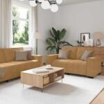 vidaXL Set de canapele cu perne, 2 piese, maro, catifea GartenMobel Dekor (3324707) Canapea