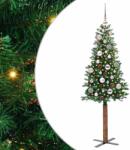 vidaXL Brad de Craciun subtire Verde 150 cm PVC si lemn de PIN masiv GartenMobel Dekor (3394853)