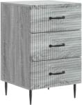 vidaXL Noptiera gri sonoma cu 3 sertare, din lemn prelucrat, 43x41x66, 5 cm (894791)