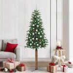 vidaXL Brad de Craciun subtire Verde 210 cm PVC si lemn de PIN masiv GartenMobel Dekor (3394880)