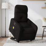 vidaXL Fotoliu rabatabil de masaj, cu ridicare, negru, material textil GartenMobel Dekor (3206806)
