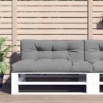 vidaXL Perna de paleti, gri, 120x40x12 cm, material textil GartenMobel Dekor (360624)