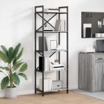 vidaXL Raft pentru carti Gri Sonoma 56 x 34 x 171 cm Lemn compozit GartenMobel Dekor (883865) Biblioteca
