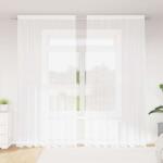 vidaXL Cortina din Dantela cu perdele Floral Alb 260x200cm Poliester GartenMobel Dekor (4107771)