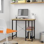 vidaXL Birou de calculator negru/stejar deschis 80x40x72 cm MDF/metal GartenMobel Dekor (20557)