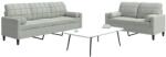 vidaXL Set de canapele cu perne, 2 piese, gri deschis, catifea GartenMobel Dekor (3278411) Canapea