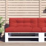 vidaXL Perna de paleti, rosu, 120x40x12 cm, material textil GartenMobel Dekor (360629)